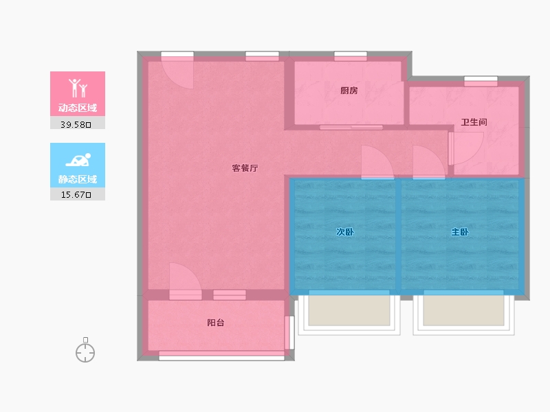 辽宁省-大连市-华发新城-68.00-户型库-动静分区