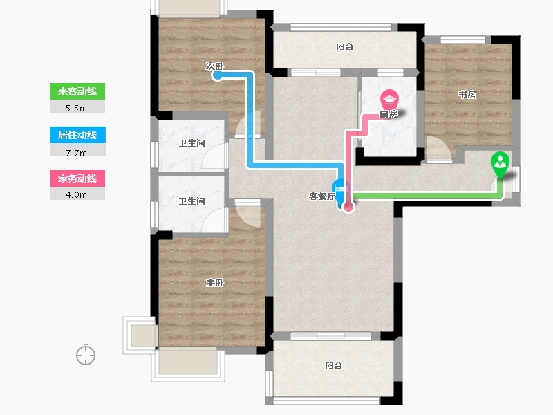 四川省-达州市-宏义・江湾城-101.00-户型库-动静线