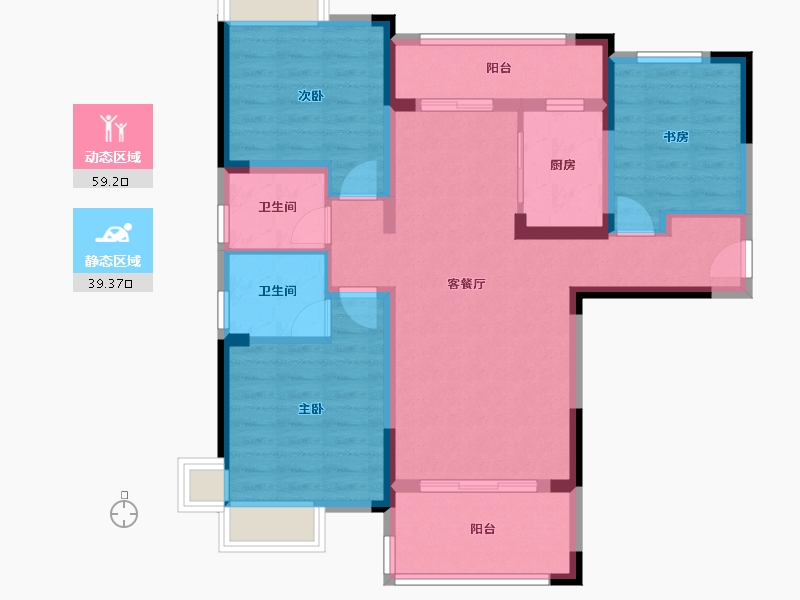 四川省-达州市-宏义・江湾城-101.00-户型库-动静分区