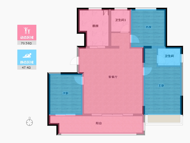 宁夏回族自治区-银川市-融创枫丹壹号-120.00-户型库-动静分区