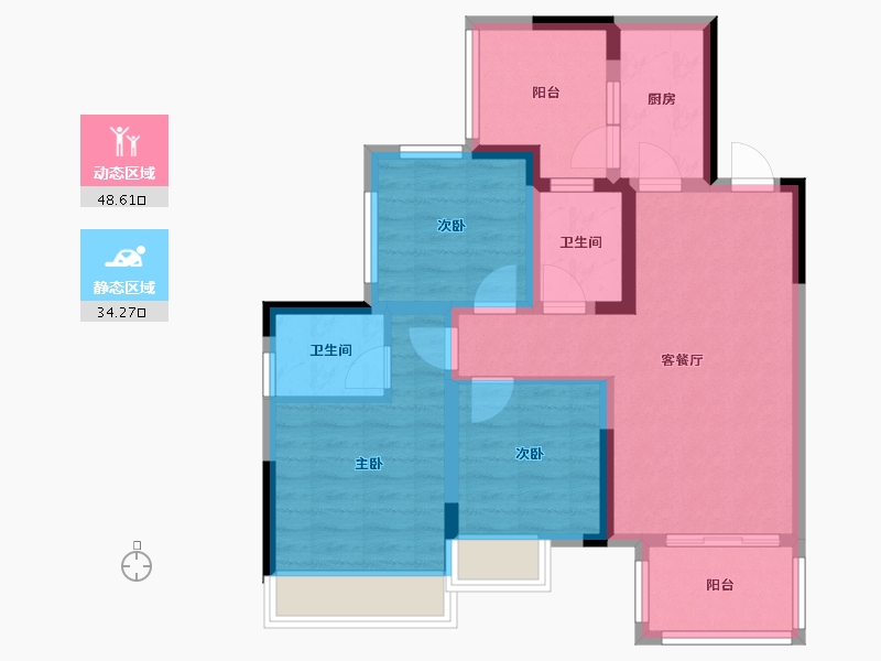 四川省-达州市-乐基优悦广场-103.09-户型库-动静分区