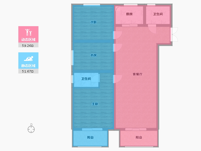 陕西省-宝鸡市-宝鸡壹号大院小区-100.00-户型库-动静分区