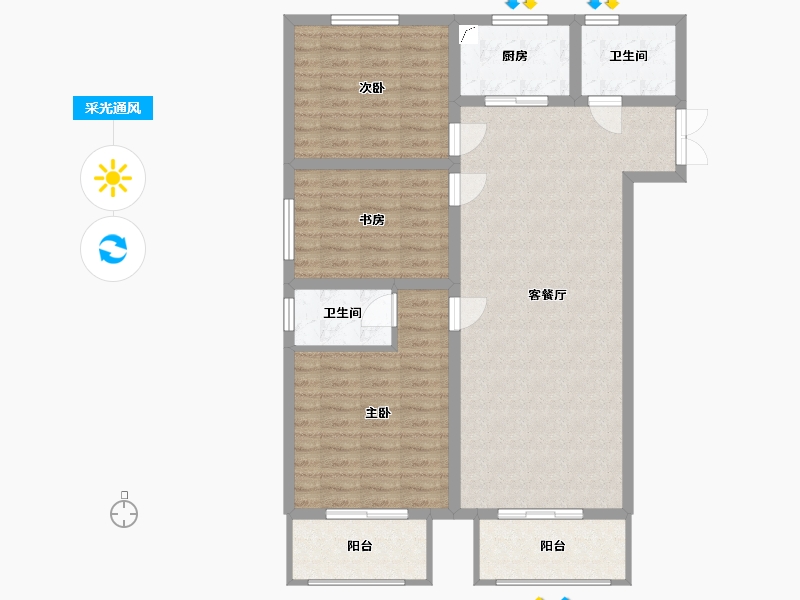 陕西省-宝鸡市-宝鸡壹号大院小区-100.00-户型库-采光通风