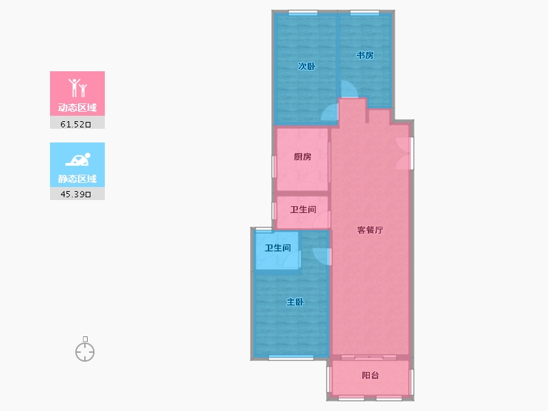 江苏省-徐州市-汉城国际二期-90.00-户型库-动静分区