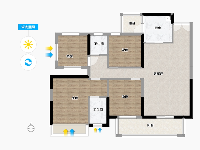 广西壮族自治区-南宁市-建工城-88.00-户型库-采光通风