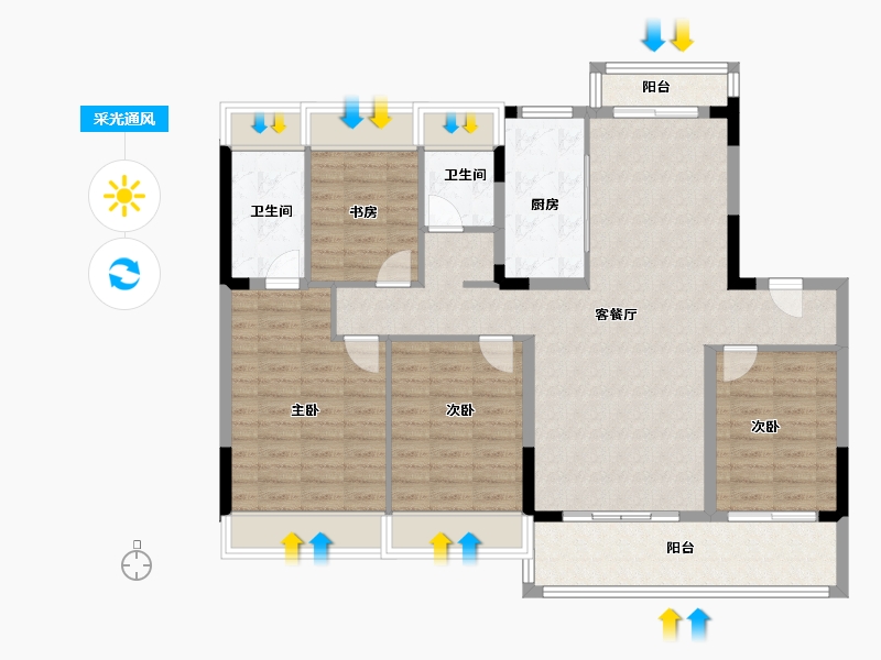 江苏省-苏州市-樾府-115.00-户型库-采光通风