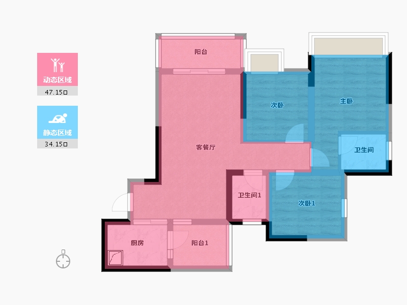 四川省-达州市-乐基优悦广场-106.01-户型库-动静分区