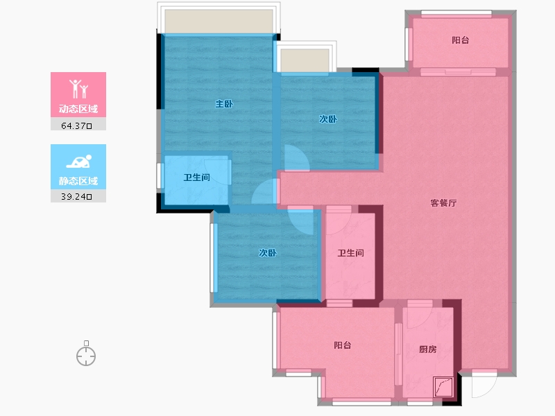 四川省-达州市-乐基优悦广场-127.63-户型库-动静分区