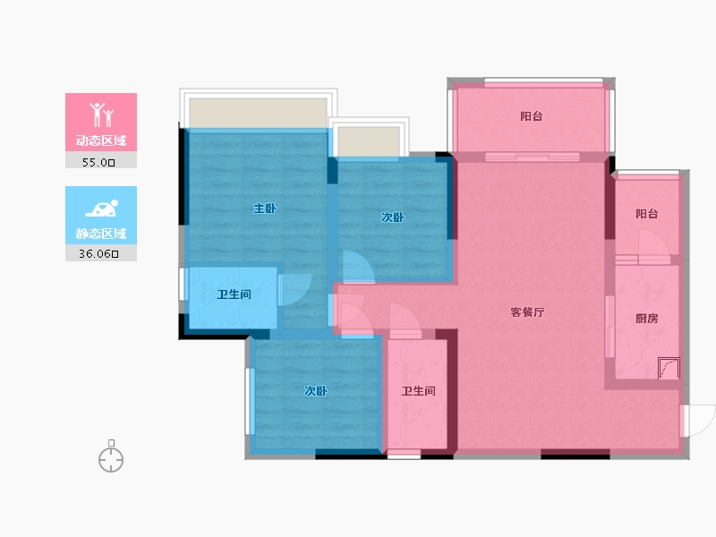 四川省-达州市-乐基优悦广场-113.48-户型库-动静分区