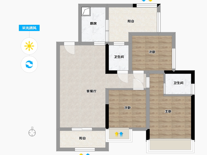 四川省-达州市-乐基优悦广场-107.47-户型库-采光通风