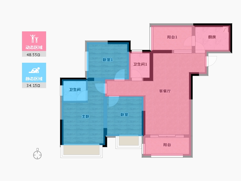 四川省-达州市-乐基优悦广场-106.01-户型库-动静分区