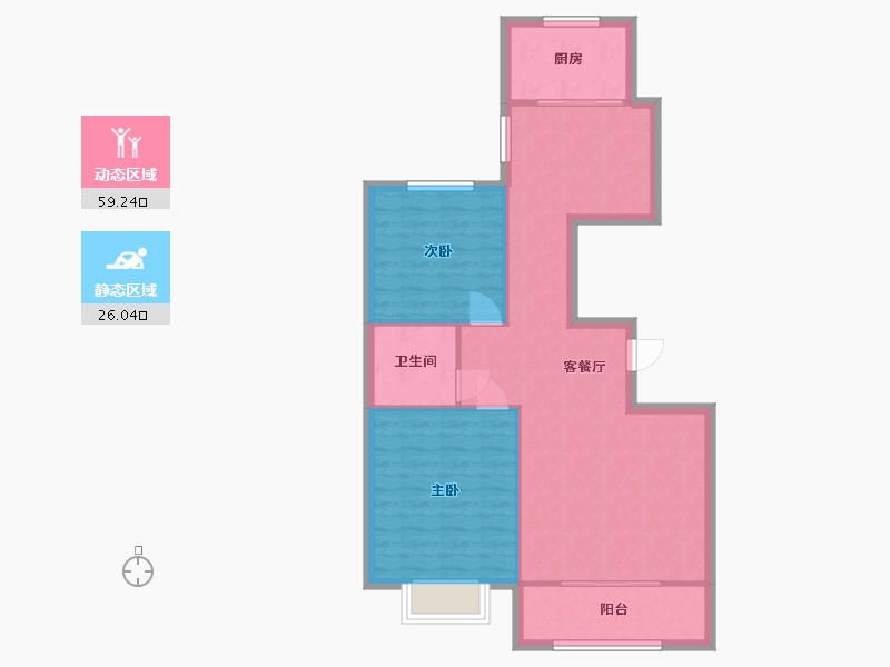 宁夏回族自治区-银川市-新卫家园-84.47-户型库-动静分区