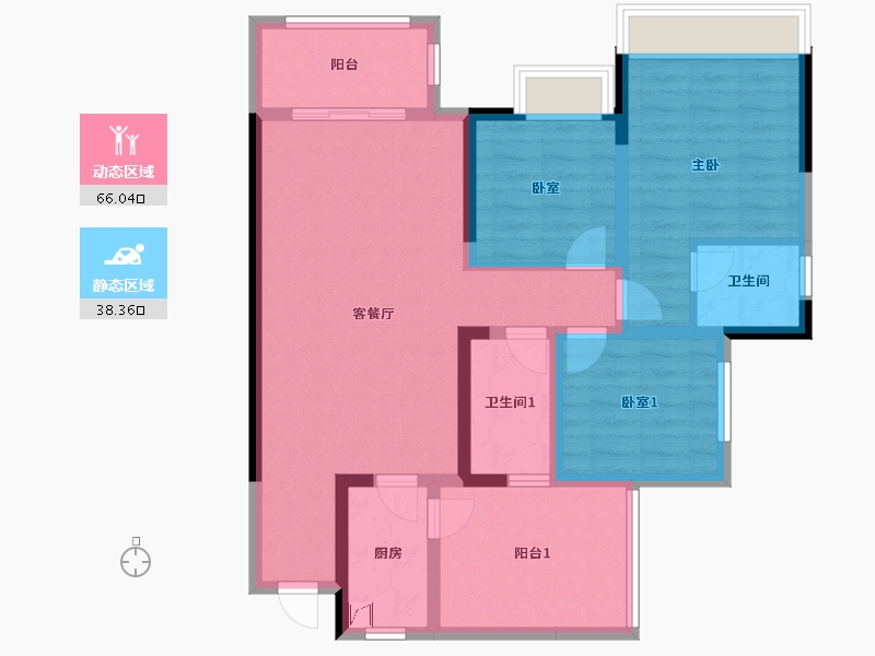 四川省-达州市-乐基优悦广场-128.72-户型库-动静分区