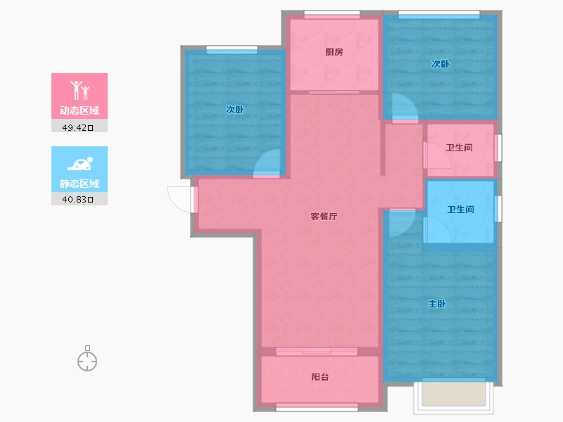 陕西省-西安市-旺家温泉-95.00-户型库-动静分区