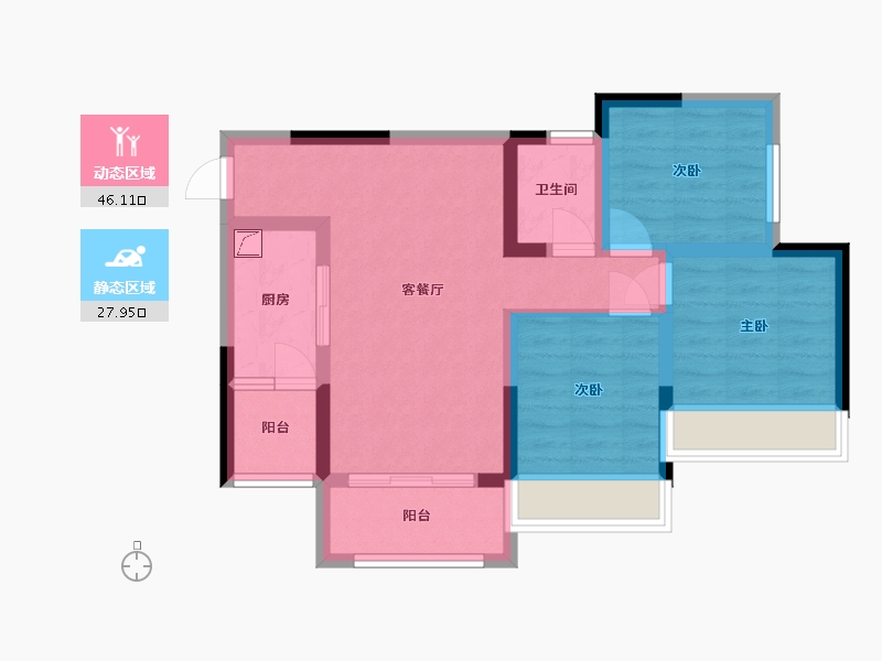 四川省-达州市-乐基优悦广场-83.50-户型库-动静分区