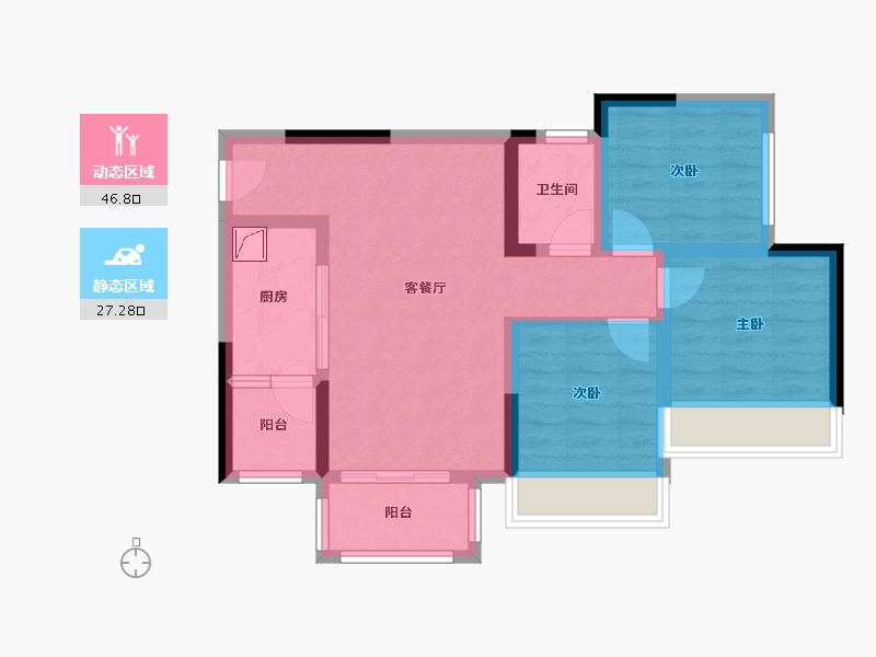 四川省-达州市-乐基优悦广场-96.89-户型库-动静分区