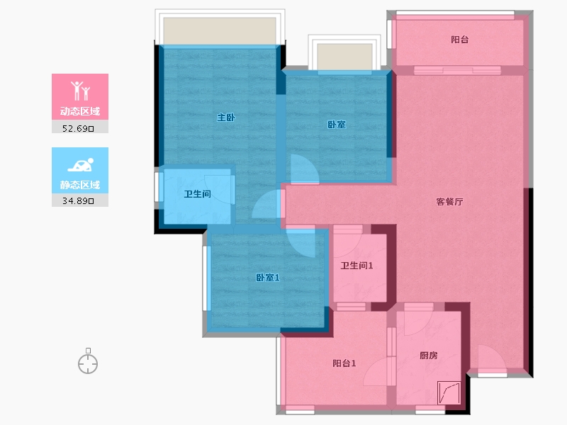 四川省-达州市-乐基优悦广场-110.72-户型库-动静分区