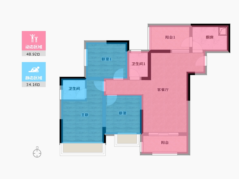 四川省-达州市-乐基优悦广场-106.01-户型库-动静分区