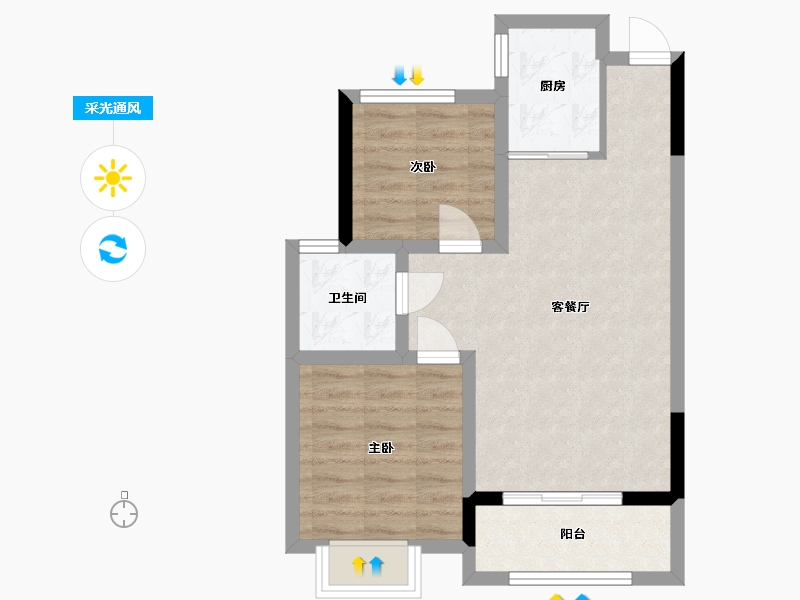 广西壮族自治区-梧州市-旺城首玺-69.00-户型库-采光通风