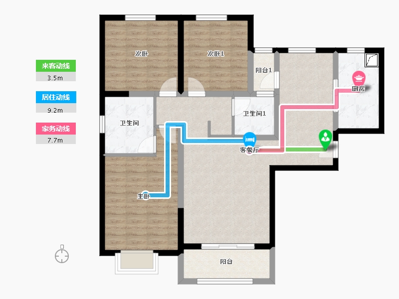 陕西省-渭南市-富士来-113.22-户型库-动静线