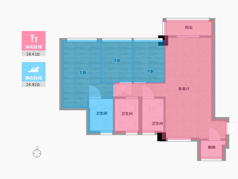 香港特别行政区-沙田区-逸龙湾8-80.00-户型库-动静分区