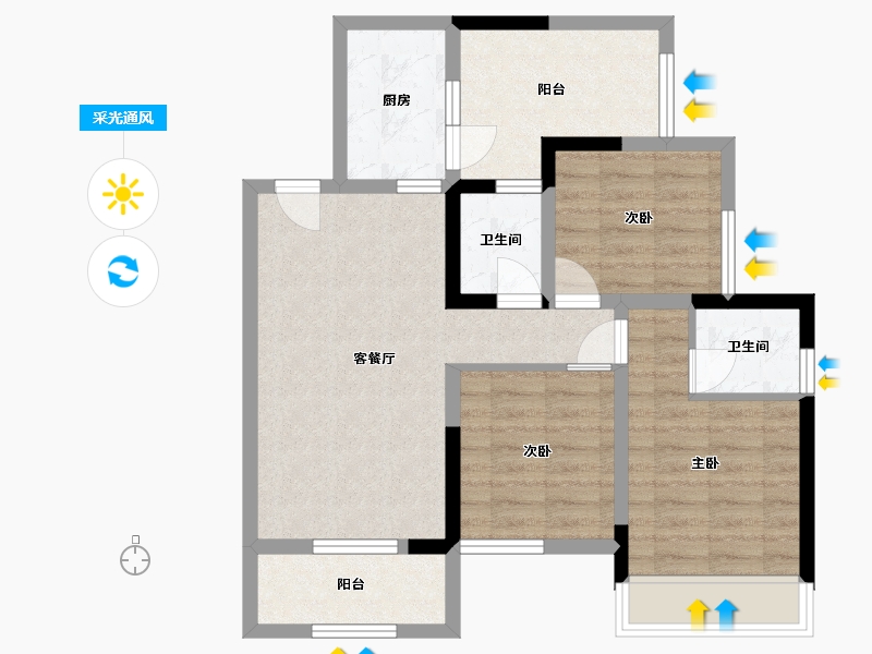 四川省-达州市-乐基优悦广场-107.47-户型库-采光通风