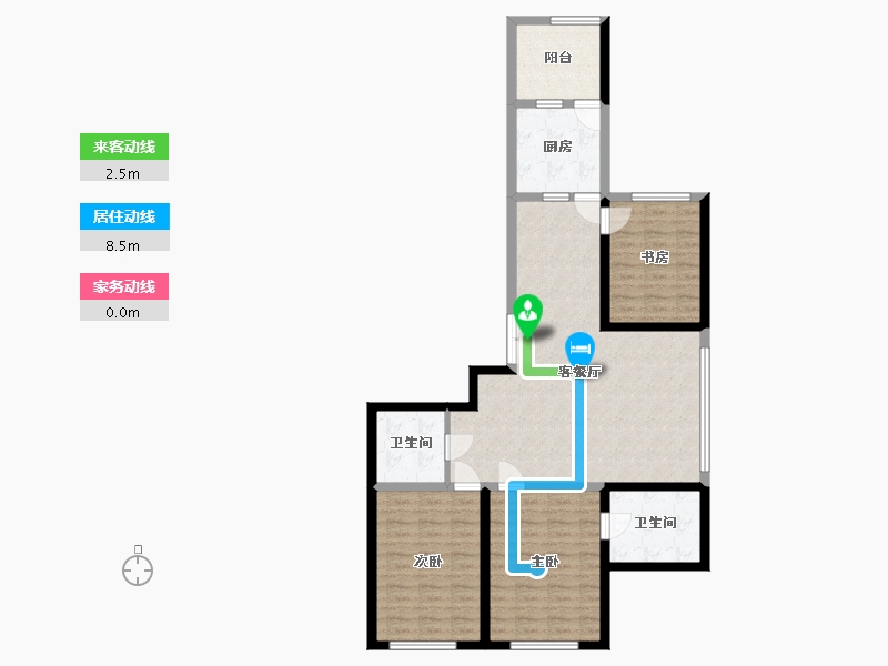 黑龙江省-哈尔滨市-宝宇天邑珑湾-108.00-户型库-动静线