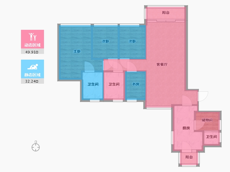 香港特别行政区-沙田区-逸龙湾8-80.00-户型库-动静分区