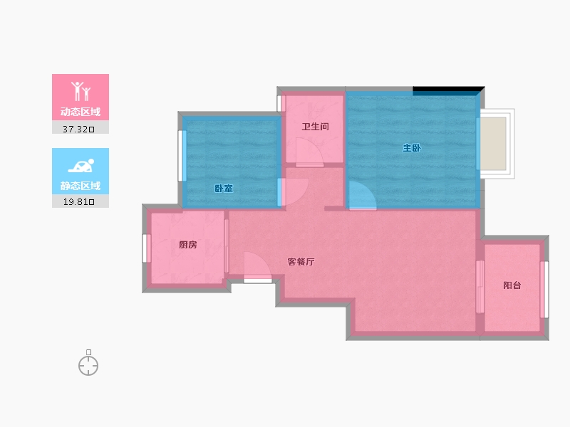 浙江省-嘉兴市-柳岸春风-54.00-户型库-动静分区