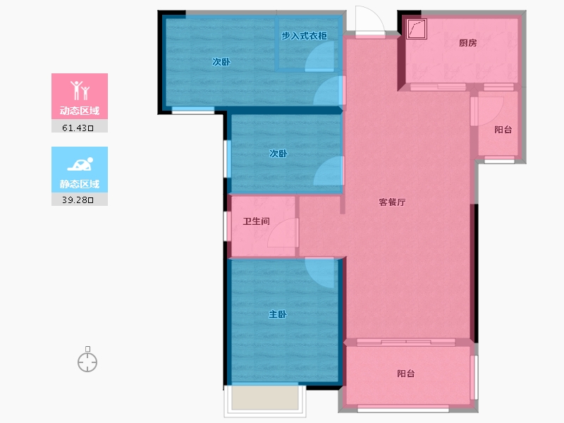 湖南省-长沙市-长房明宸府-90.00-户型库-动静分区