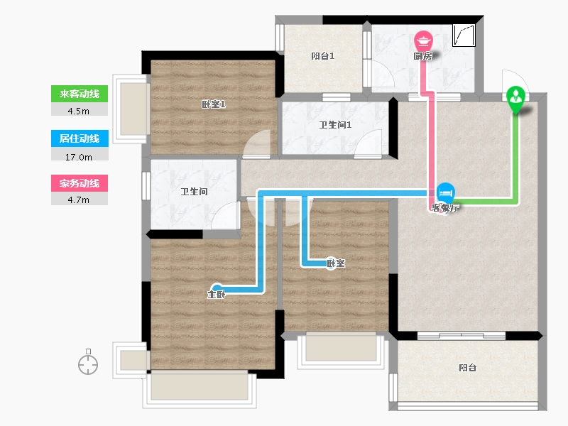 湖南省-长沙市-恒大名都-116.00-户型库-动静线