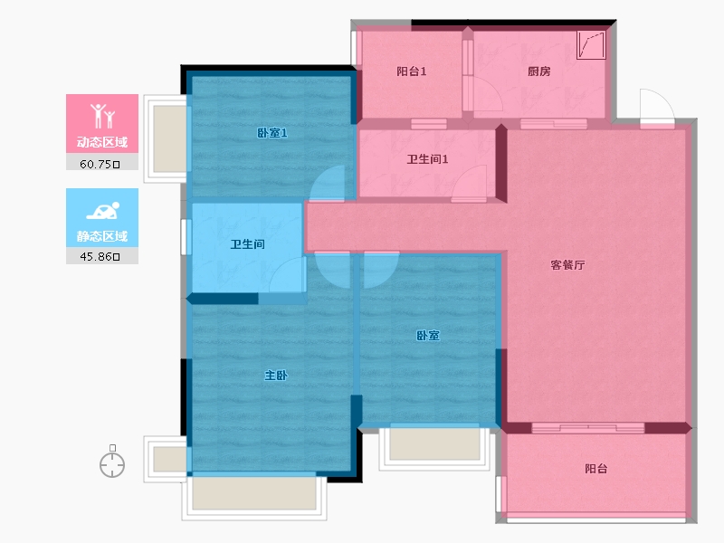 湖南省-长沙市-恒大名都-116.00-户型库-动静分区