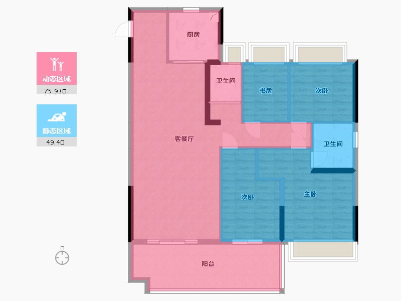 湖北省-恩施土家族苗族自治州-碧桂园-118.00-户型库-动静分区