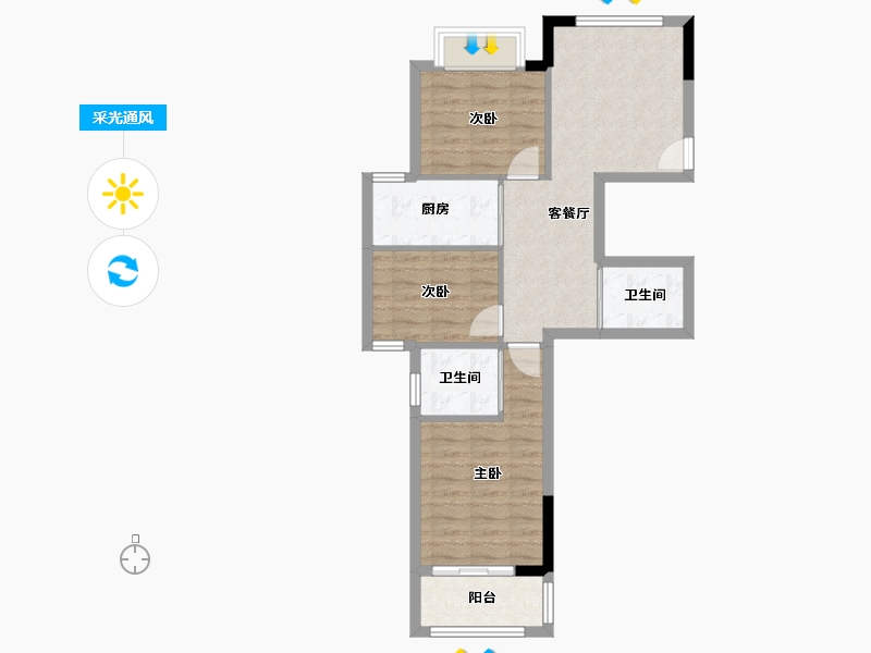 福建省-南平市-东方明珠-87.00-户型库-采光通风