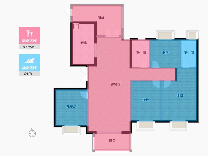 江苏省-无锡市-融创逸墅-125.00-户型库-动静分区