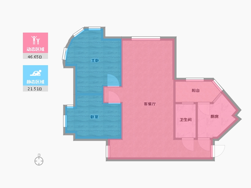 广东省-广州市-富力顺意花园-61.92-户型库-动静分区