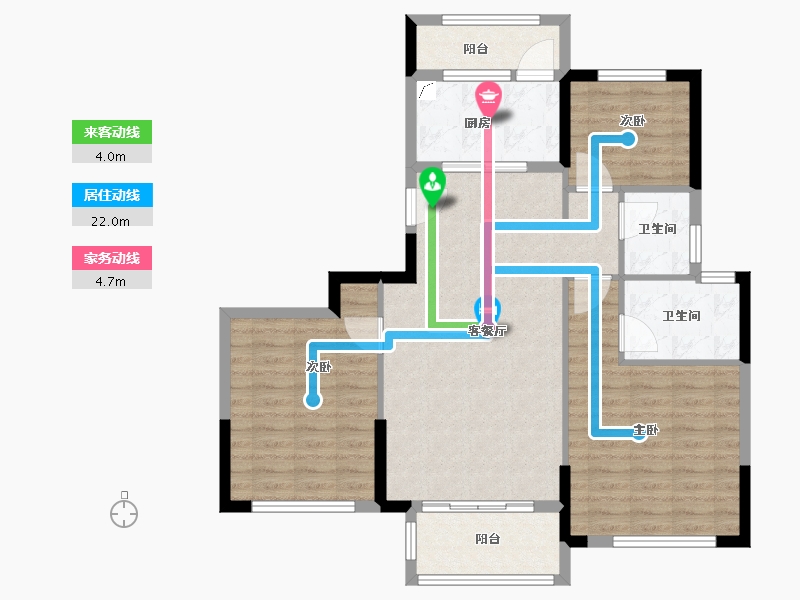 浙江省-台州市-书香名苑-95.00-户型库-动静线