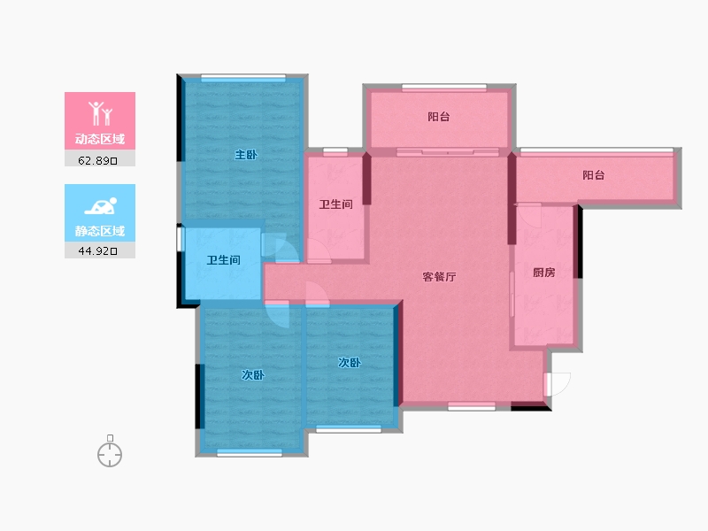 贵州省-贵阳市-四季贵州椿樘府-96.00-户型库-动静分区