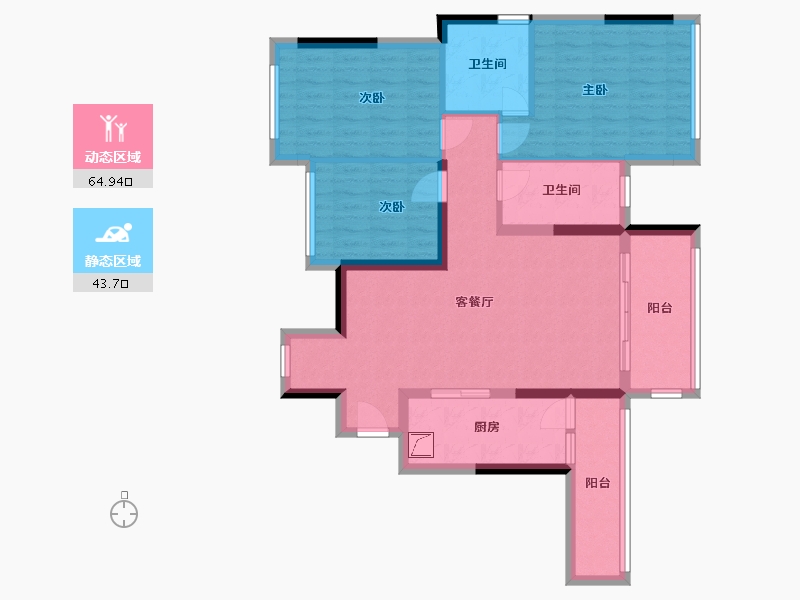 贵州省-贵阳市-四季贵州椿樘府-96.00-户型库-动静分区