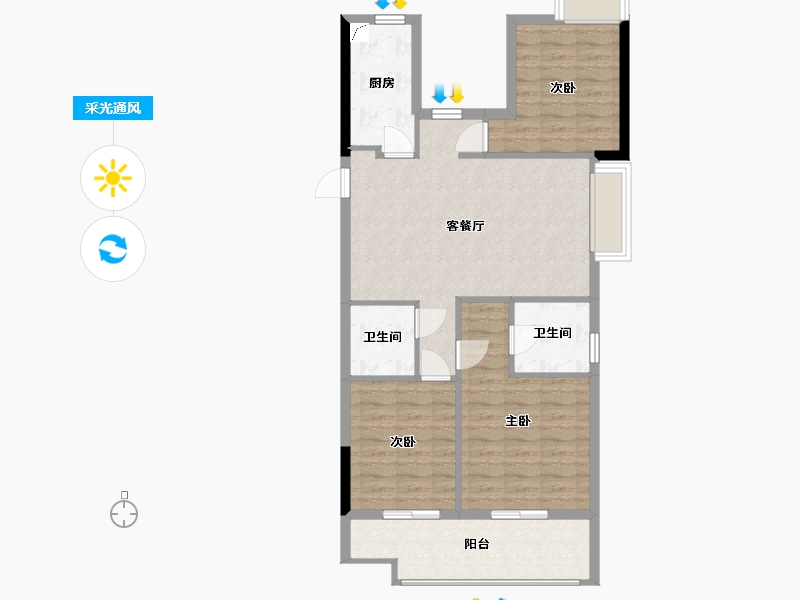 福建省-福州市-乌山九巷-89.00-户型库-采光通风