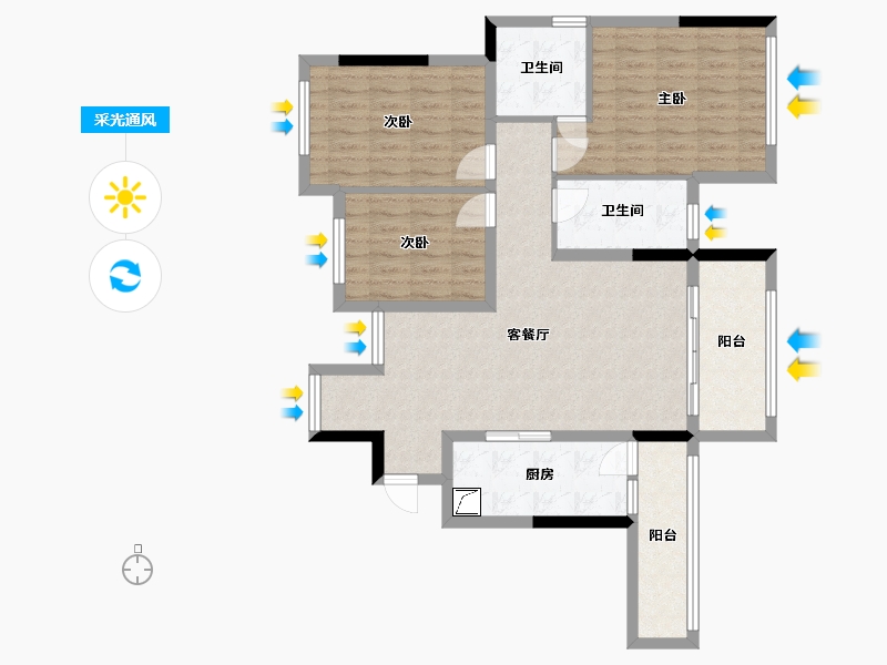 贵州省-贵阳市-四季贵州椿樘府-96.00-户型库-采光通风