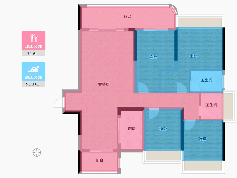 陕西省-汉中市-锦湖城市之星-110.00-户型库-动静分区