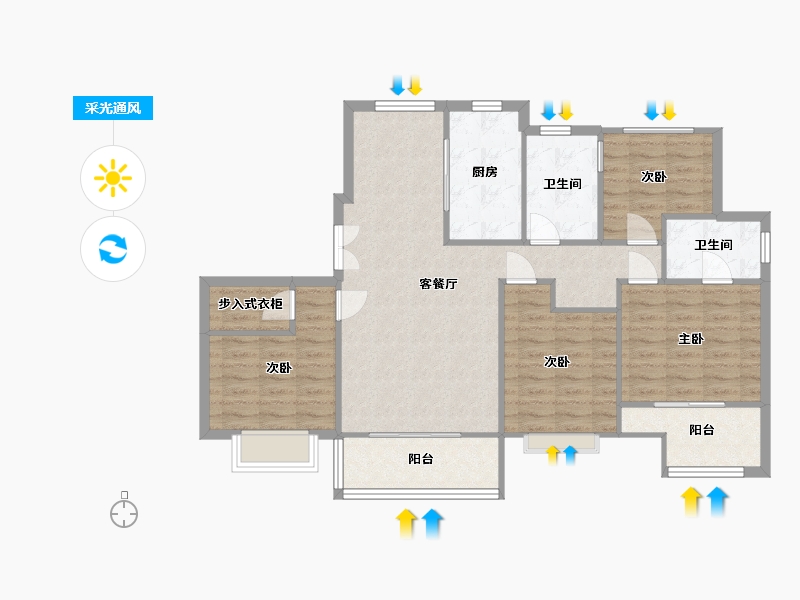 浙江省-宁波市-漫悦湾-102.00-户型库-采光通风