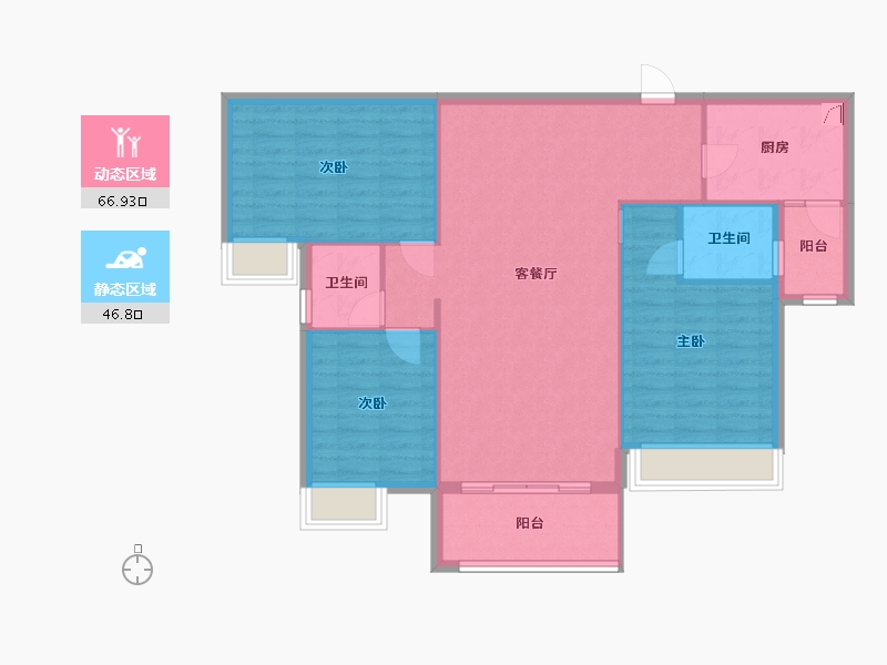 广东省-惠州市-博景湾-110.00-户型库-动静分区