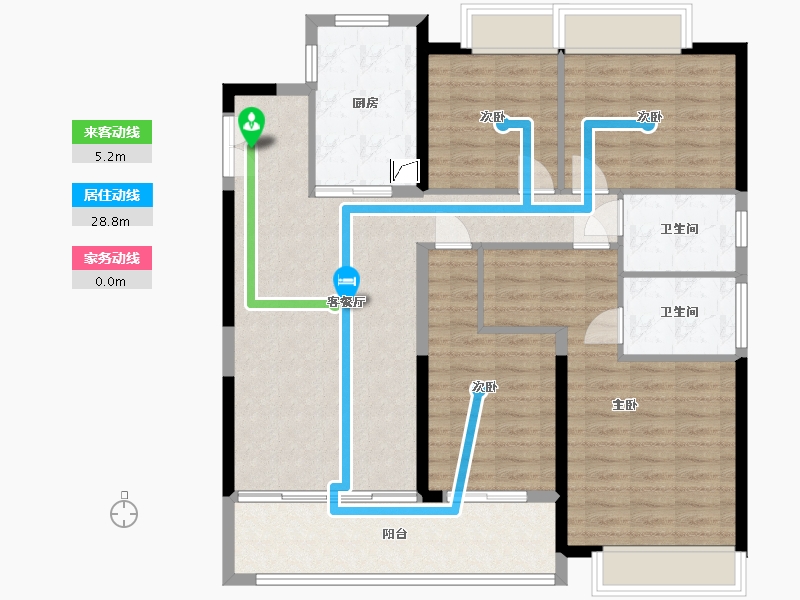 安徽省-安庆市-置地天玺-125.00-户型库-动静线