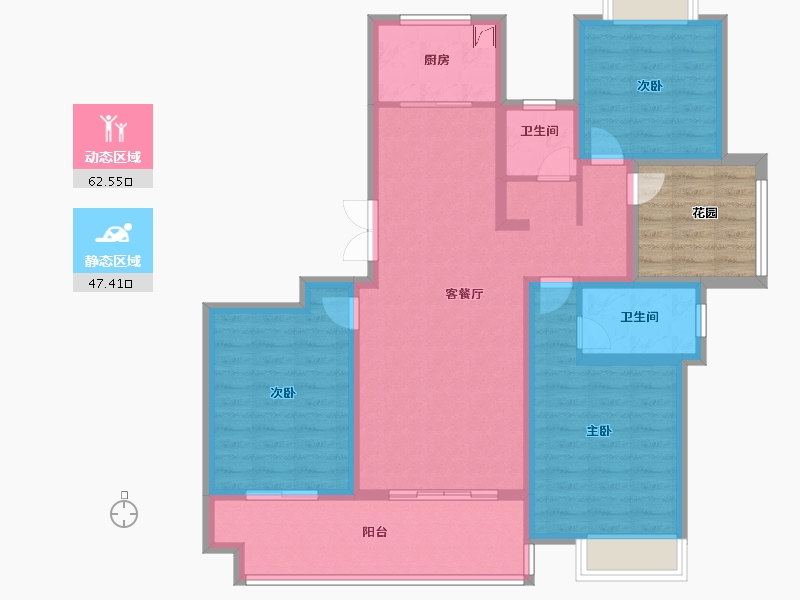 江苏省-常州市-梧桐香郡-105.00-户型库-动静分区