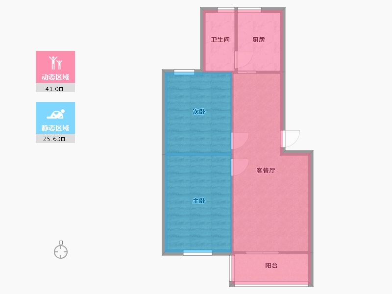 四川省-成都市-槐树苑A区-68.00-户型库-动静分区