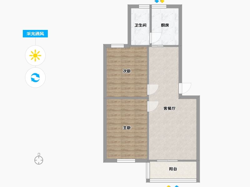 四川省-成都市-槐树苑A区-68.00-户型库-采光通风