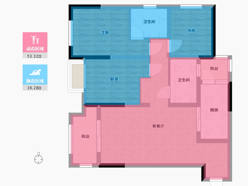 重庆-重庆市-融创文旅城-85.21-户型库-动静分区