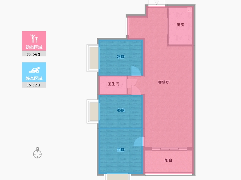 湖南省-怀化市-尚龙名苑-92.00-户型库-动静分区